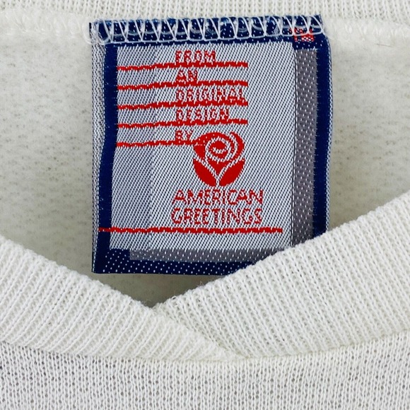 Vtg Womens M Raindeer Christmas Sweatshirt Santa Raining Reindeer Umbrella 1988 - Picture 10 of 12